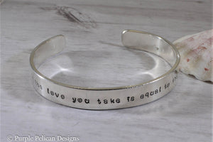 Beatles inspired bracelet - And in the end the love you take is equal to the love you make - Purple Pelican Designs