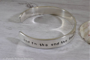 Beatles inspired bracelet - And in the end the love you take is equal to the love you make - Purple Pelican Designs