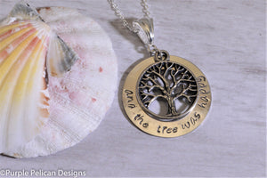 Shel Silverstein The Giving Tree Quote Necklace - And the tree was happy - Purple Pelican Designs