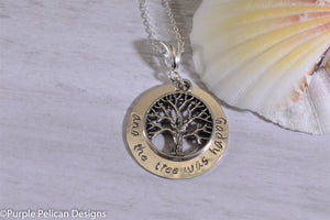 Shel Silverstein The Giving Tree Quote Necklace - And the tree was happy - Purple Pelican Designs