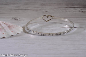 Sterling Silver Aunt Hinged Bangle -Aunts like you are precious and few - Purple Pelican Designs