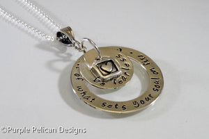 Graduation Necklace - Be Fearless In Pursuit Of What Sets Your Soul On Fire - Purple Pelican Designs