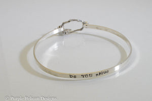 Be You Nique Hinged Bangle Sterling Silver - Purple Pelican Designs