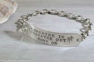 Breathe In Breathe Out Move On Chain Bracelet - Purple Pelican Designs