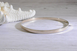 Solid Gold Bangle Bracelet Breathe In Breathe Out Move On - Purple Pelican Designs