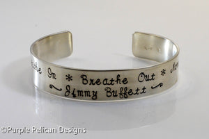 Jimmy Buffett Song Lyrics Bracelet - Breathe In Breathe Out Move On - Purple Pelican Designs