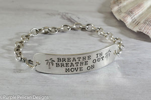Breathe In Breathe Out Move On Chain Bracelet - Purple Pelican Designs