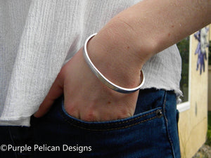 Twins Cuff Bracelet - Born Together Friends Forever - Purple Pelican Designs