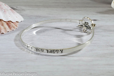 Do More Of What Makes You Happy Hinged Sterling Silver Bangle
