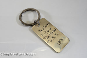 Stepparent/Parent Keychain - Everything I Am You Helped Me To Be - Purple Pelican Designs