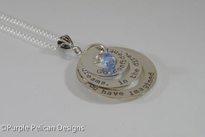 Sterling Silver Graduation Necklace - Go Confidently In The Direction Of Your Dreams... - Purple Pelican Designs