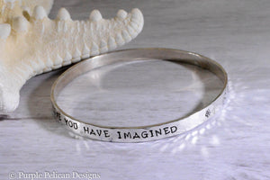 Graduation Bangle - Go Confidently In The Direction Of Your Dreams...Sterling Silver - Purple Pelican Designs
