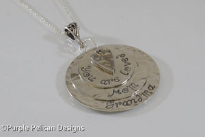 Grandmother's pendant - Personalized with names - Purple Pelican Designs