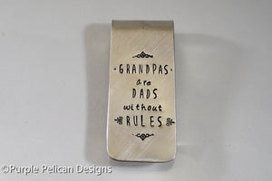 Grandpas Are Dads Without Rules Money Clip - Purple Pelican Designs