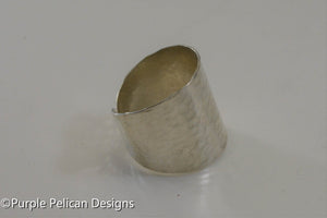 Sterling Silver Hammered Texture Ring - Purple Pelican Designs