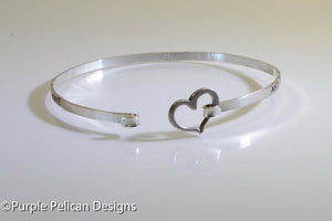 Beatles Inspired Sterling Silver Hinged Bangle - The love you take is equal to the love you make - Purple Pelican Designs