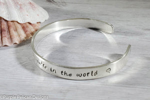 Song Lyric Bracelet - How wonderful life is while you're in the world - Purple Pelican Designs