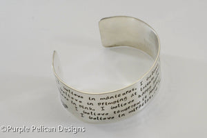 Audrey Hepburn Quote Bracelet - I believe in manicures... - Purple Pelican Designs