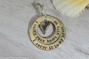 I carry your heart with me necklace - Purple Pelican Designs