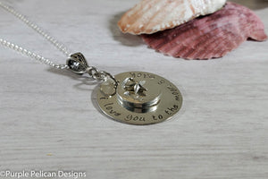 I Love You To The Moon And Back Sterling Silver Necklace - Purple Pelican Designs