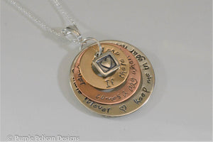 Gold Tri Color Necklace - If There Ever Comes A Day....Pooh Quote - Purple Pelican Designs