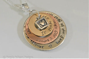 Sterling Silver and Gold Pooh quote necklace - If there ever comes a day... - Purple Pelican Designs