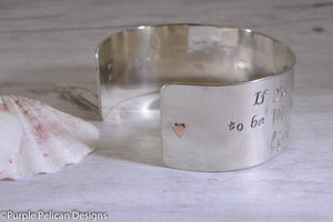 Pooh Friendship Quote Sterling Silver Cuff Bracelet - If You Live To Be 100, I Want To Live To Be 100 Minus 1 Day... - Purple Pelican Designs