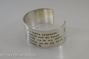 Marilyn Monroe quote bracelet - I'm selfish, impatient and a little insecure... - Purple Pelican Designs