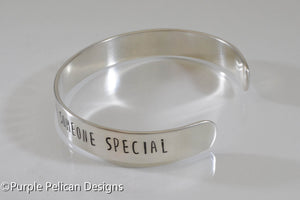 Special Ed Teacher's Cuff Bracelet - It Takes Someone Special To Teach Someone Special - Purple Pelican Designs