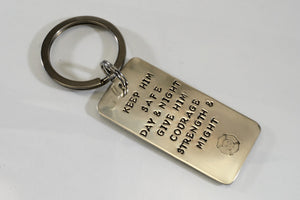 Police/Firefighter/Military Keychain - Keep Him Safe Day And Night... - Purple Pelican Designs