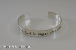 Let your faith be bigger than your fear - Hand stamped bracelet - Purple Pelican Designs