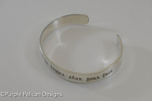 Let your faith be bigger than your fear - Hand stamped bracelet - Purple Pelican Designs