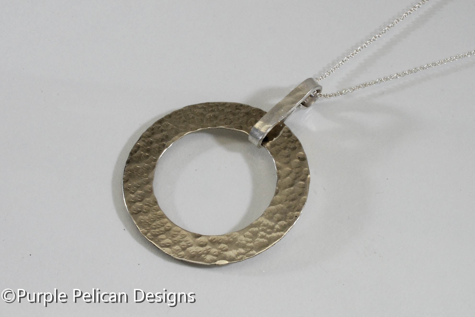 Small Minimalist Hammered Sterling Silver Circle Necklace – Designer Dirt