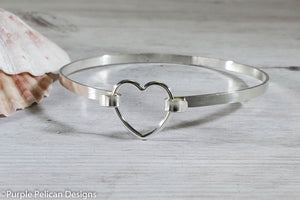 Love You More Hinged Bangle Sterling Silver - Purple Pelican Designs
