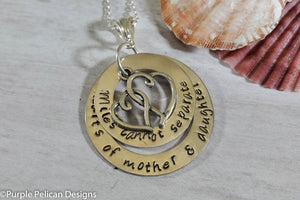 Mother Daughter Pendant Necklace Miles Cannot Separate The Hearts Of Mother And Daughter - Purple Pelican Designs