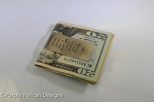 Money Clip - Every Saint Has A Past And Every Sinner Has A Future - Purple Pelican Designs