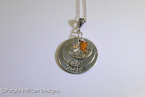 Sterling Silver Personalized Mother's Pendant - Purple Pelican Designs