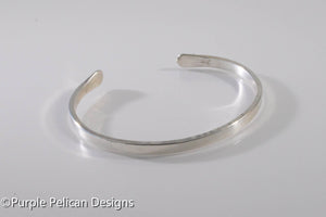 Solid Gold or Sterling Silver Reverse Cuff - You Are Stronger Than You Know - Purple Pelican Designs