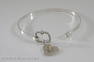 See The Able Not The Label - Autism Awareness Hinged Bangle - Purple Pelican Designs