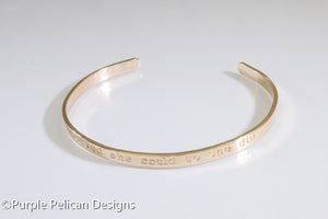 Solid Gold Cuff - She believed she could so she did - Purple Pelican Designs