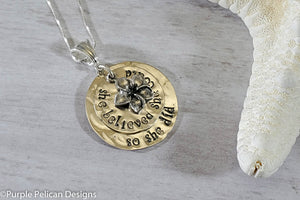 She believed she could so she did necklace - Purple Pelican Designs