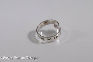 She believed she could so she did - sterling silver ring - Purple Pelican Designs