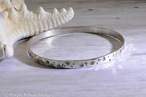 Sterling Silver Bangle - She believed she could so she did - Purple Pelican Designs