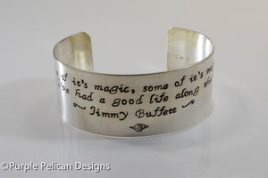 Jimmy Buffett Song Lyrics Bracelet - Some Of It's Magic, Some Of It's Tragic... - Purple Pelican Designs