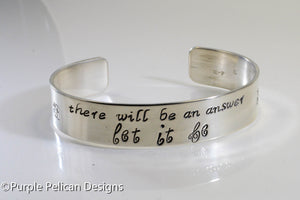 Beatles song lyric bracelet - There will be an answer let it be - Purple Pelican Designs