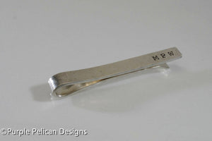 Personalized Sterling Silver Tie Clip/Bar - Purple Pelican Designs