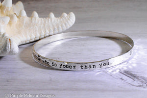 Dr. Seuss Quote Bangle - Today You Are You... - Purple Pelican Designs