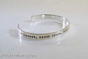 Together forever, never apart... hand stamped bracelet - Purple Pelican Designs