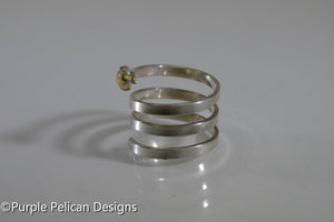 Sterling Silver Twisty Ring With Opal Gemstone - Purple Pelican Designs