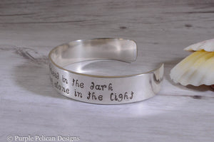 Friendship Bracelet - Walking with a friend in the dark... Helen Keller quote - Purple Pelican Designs